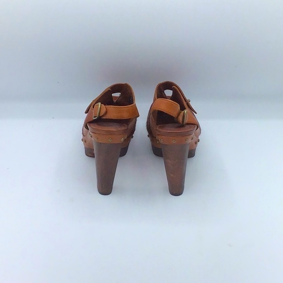 UGG Nicco Auburn Clog Calf Hair Platform Peep Toe Slingback Shoe Size 6.5 - Picture 5 of 13